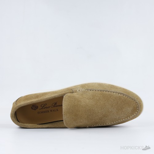LoroPiana Summer Walk Loafers Suede Beige