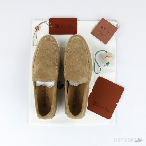LoroPiana Summer Walk Loafers Suede Beige