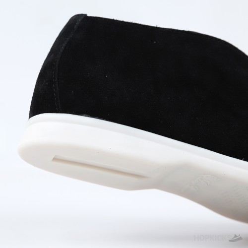 Loro Piana Open Walk Suede Ankle Boots - Black