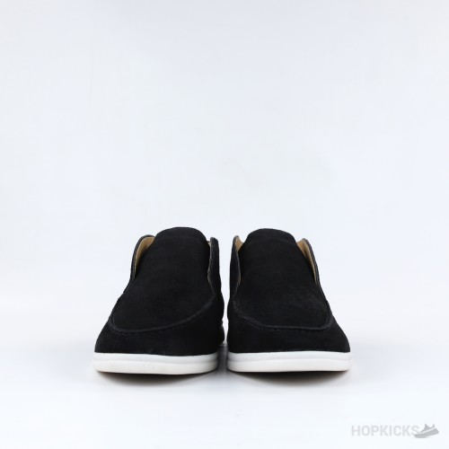 Loro Piana Open Walk Suede Ankle Boots - Black