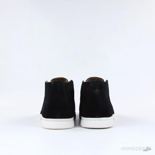 Loro Piana Open Walk Suede Ankle Boots - Black