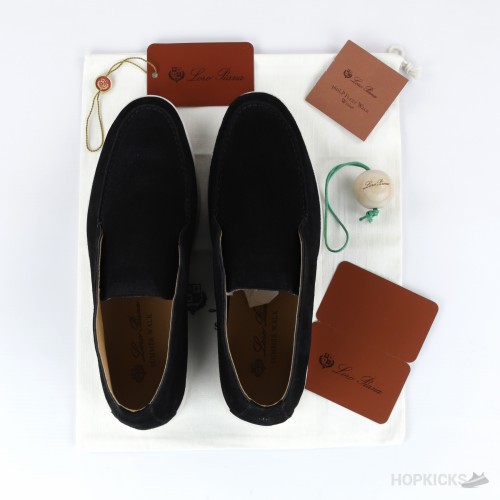 Loro Piana Open Walk Suede Ankle Boots - Black