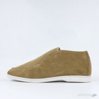 Loro Piana Open Walk Suede Ankle Boots - Beige/Sand