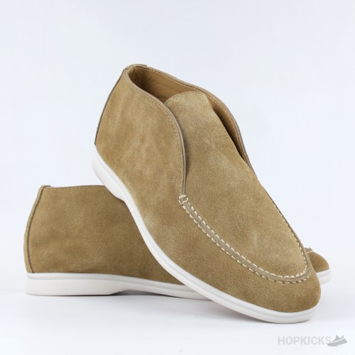Loro Piana Open Walk Suede Ankle Boots - Beige/Sand