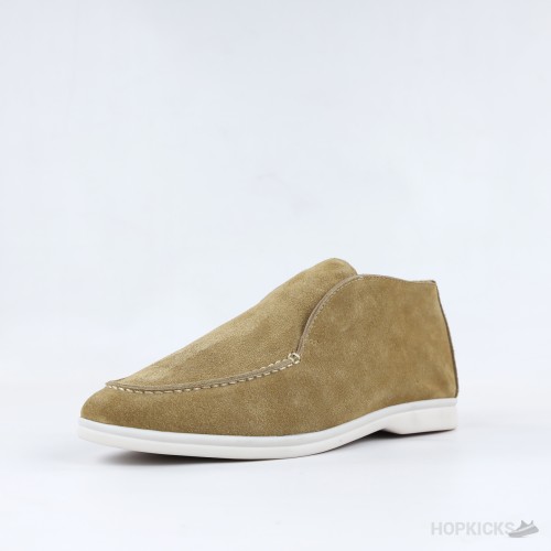 Loro Piana Open Walk Suede Ankle Boots - Beige/Sand