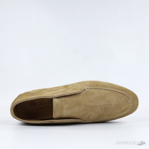 Loro Piana Open Walk Suede Ankle Boots - Beige/Sand