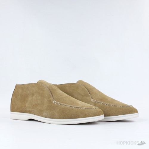 Loro Piana Open Walk Suede Ankle Boots - Beige/Sand