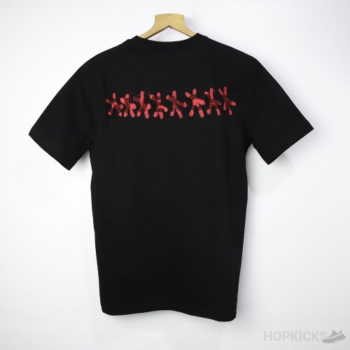 Givenchy Red Heart Printed Black T-Shirt