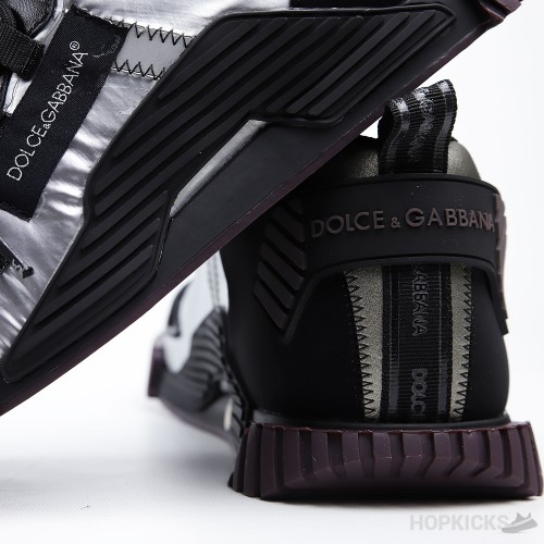 D&GG Silver and Black NS1 Sneakers