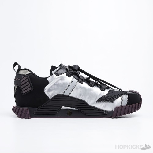 D&GG Silver and Black NS1 Sneakers