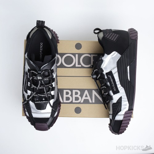 D&GG Silver and Black NS1 Sneakers