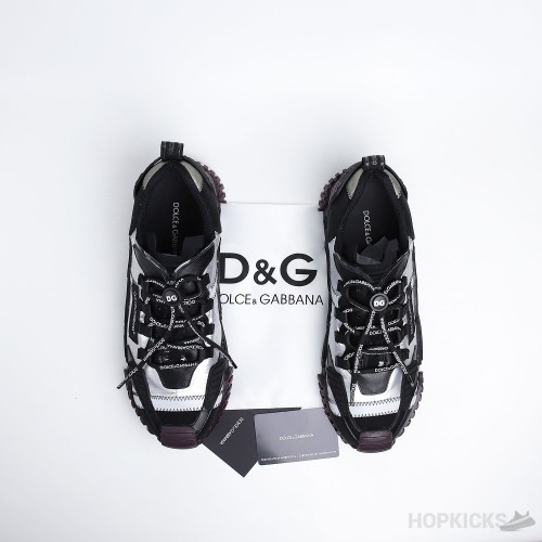 D&GG Silver and Black NS1 Sneakers