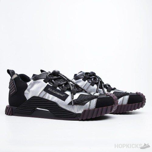 D&GG Silver and Black NS1 Sneakers