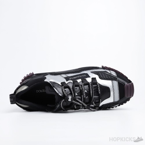 D&GG Silver and Black NS1 Sneakers