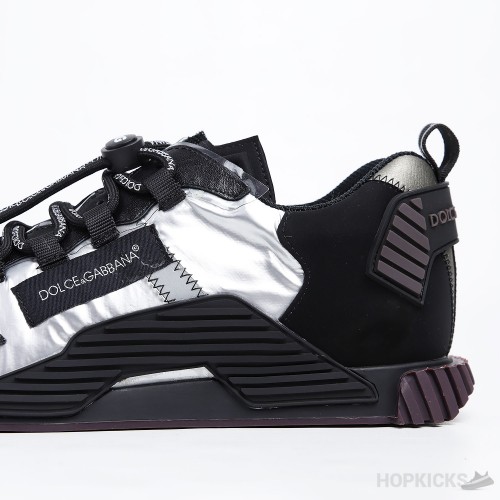 D&GG Silver and Black NS1 Sneakers