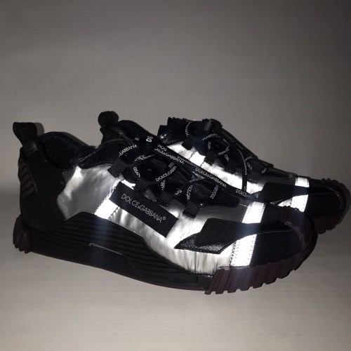 D&GG Silver and Black NS1 Sneakers