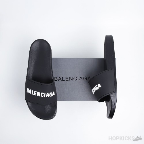 Balenciaga Pool Slide Black White