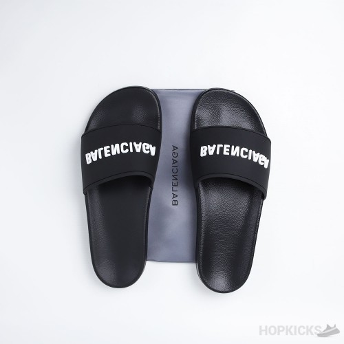 Balenciaga Pool Slide Black White