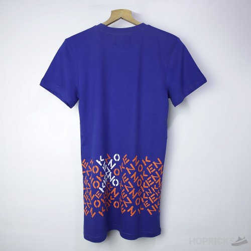 Kenzo All Over Navy long Fit T-Shirt (Economy Batch)