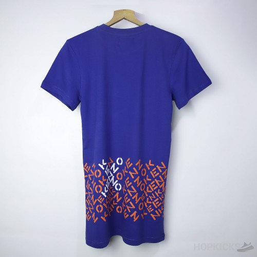 Kenzo All Over Navy long Fit T-Shirt