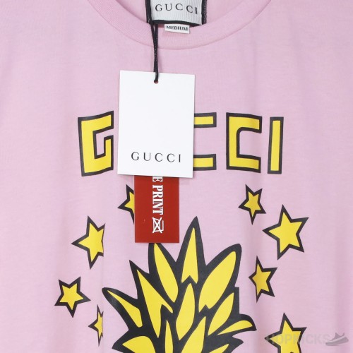 Gucci x Pineapple Print Premium T-Shirt Soft Pink (Economy Batch)