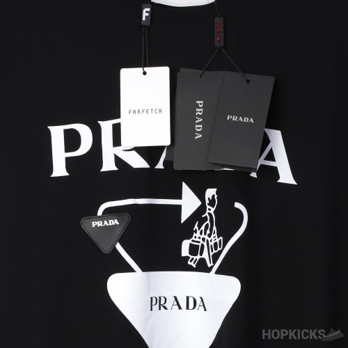 PRADA Black White Logo T-Shirt