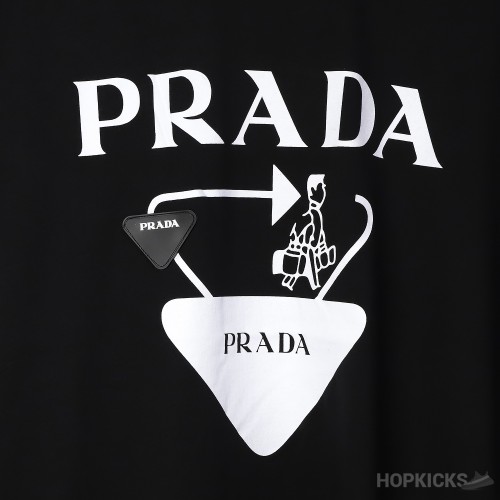 PRADA Black White Logo T-Shirt