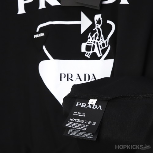 PRADA Black White Logo T-Shirt