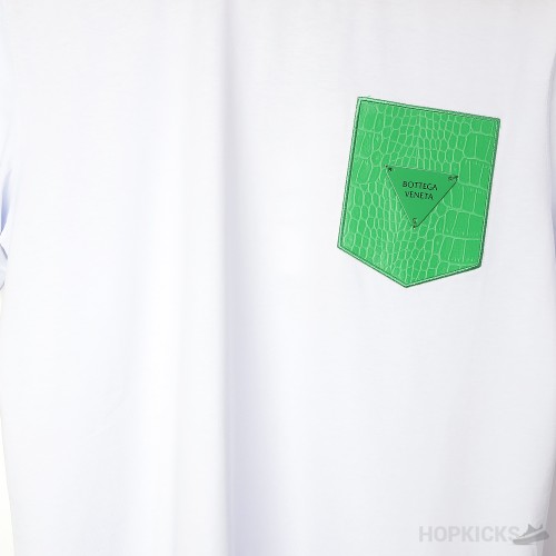 Bottega Veneta Green Logo Light Blue T-Shirt