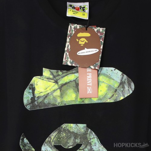 Bape Tie Dye Ape Face Black T-Shirt (Economy Batch)