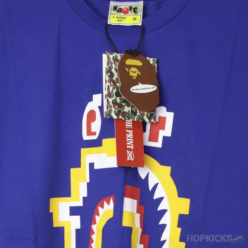 Bape Digital Shark Navy T-Shirt (Economy Batch)