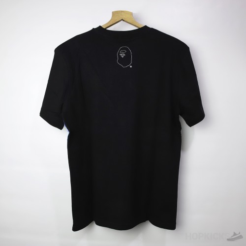 Bape Blue Camo Print Black T-Shirt
