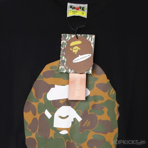 Bape Front Back Camo Print Black T-Shirt