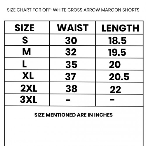 Off-White Cross Arrow Maroon Shorts