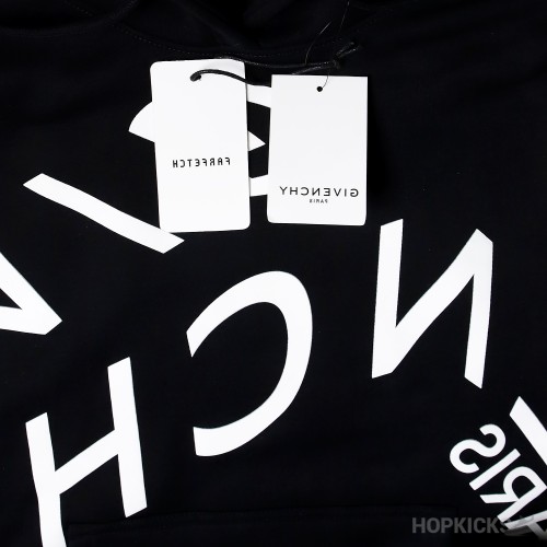 Givenchy Refracted Embroidered Logo Hoodie Black White