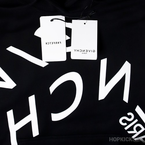 Givenchy Refracted Embroidered Logo Hoodie Black White