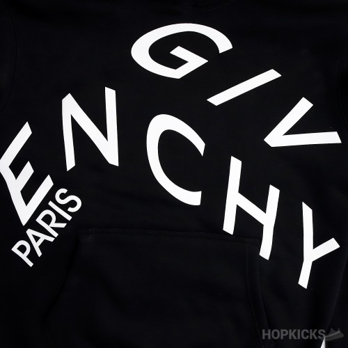 Givenchy Refracted Embroidered Logo Hoodie Black White