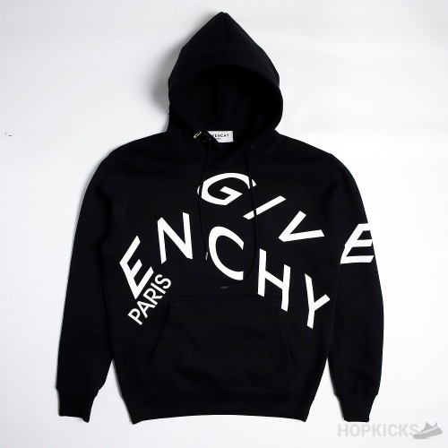 Givenchy Refracted Embroidered Logo Hoodie Black White