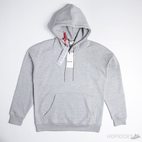 Off-White Virgil Abloh Melange Gray Diag Tab Hoodie 