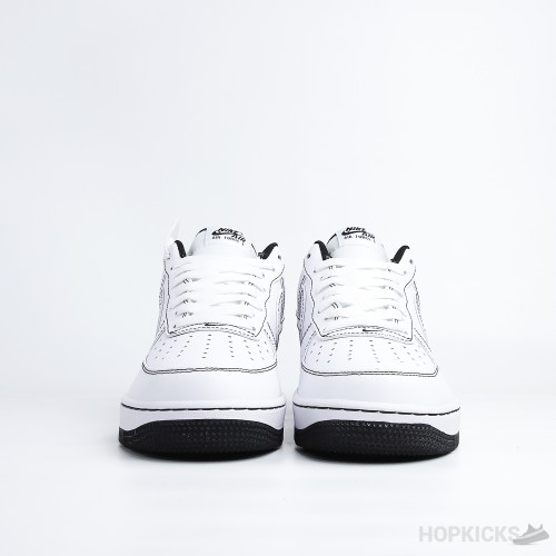 Air Force 1 Low 07 Contrast Stitch White Black (Dot Perfect)