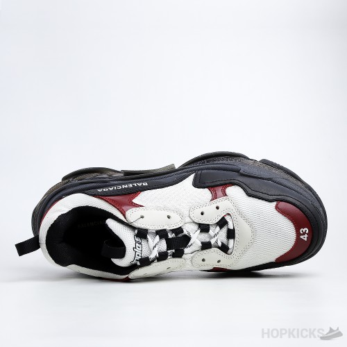 Bale*ciaga Faded Triple S Clear Sole Black White And Red