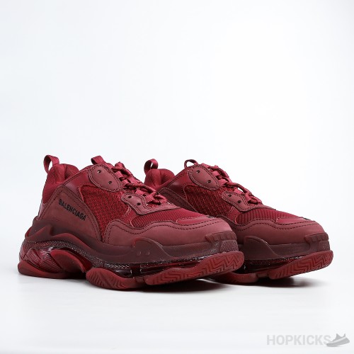 Bale*ciaga Triple S Burgundy Red