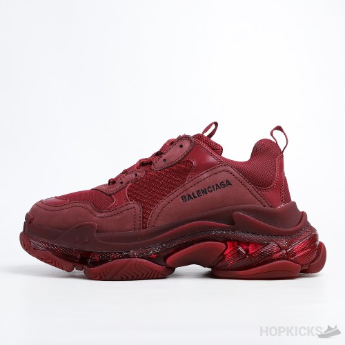 Bale*ciaga Triple S Burgundy Red