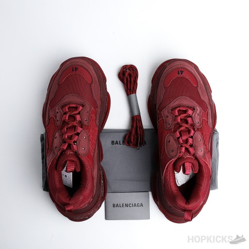 Bale*ciaga Triple S Burgundy Red