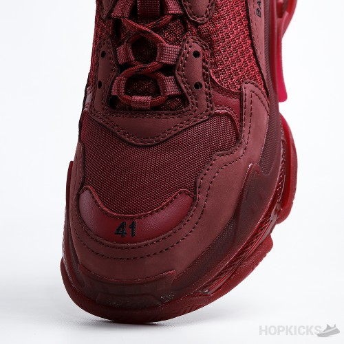 Bale*ciaga Triple S Burgundy Red