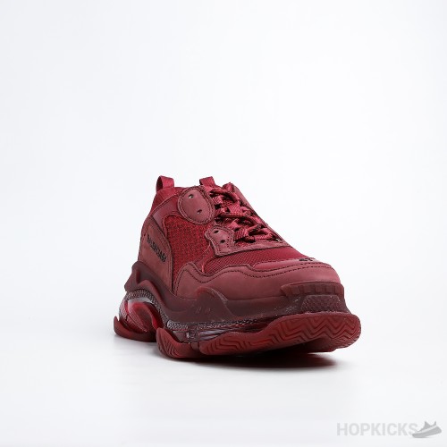 Bale*ciaga Triple S Burgundy Red