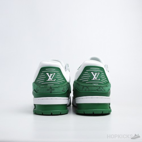 LV Trainer Green Monogram Denim White