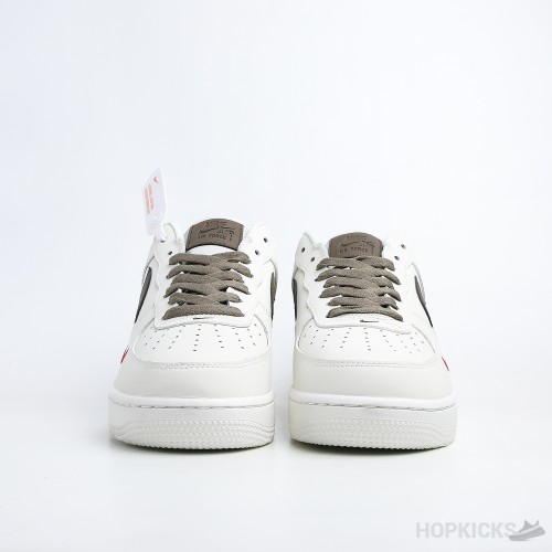 Air Force 1 Low Id White Brown Red (Dot Perfect)