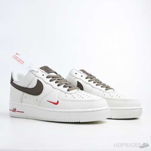 Air Force 1 Low Id White Brown Red (Dot Perfect)