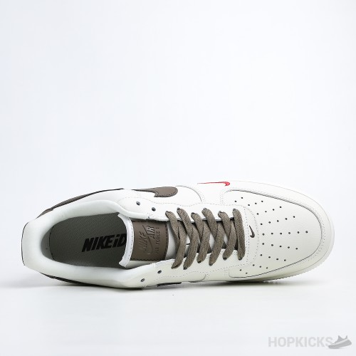 Air Force 1 Low Id White Brown Red (Dot Perfect)